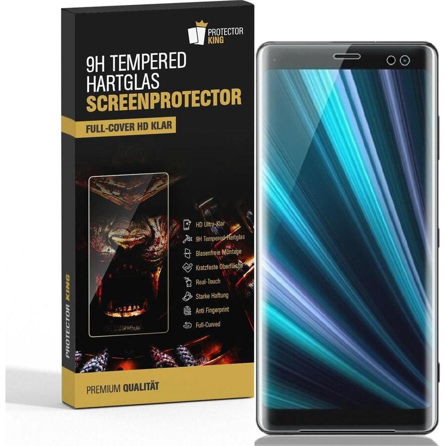 Protectorking 1x echtes Tempered 9H Panzerhartglas 3D KLAR (1 Stück, Sony Xperia XZ3), Smartphone Schutzfolie