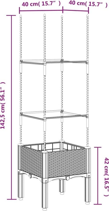 Produktbild VidaXL Pflanzkübel mit Rankgitter PP