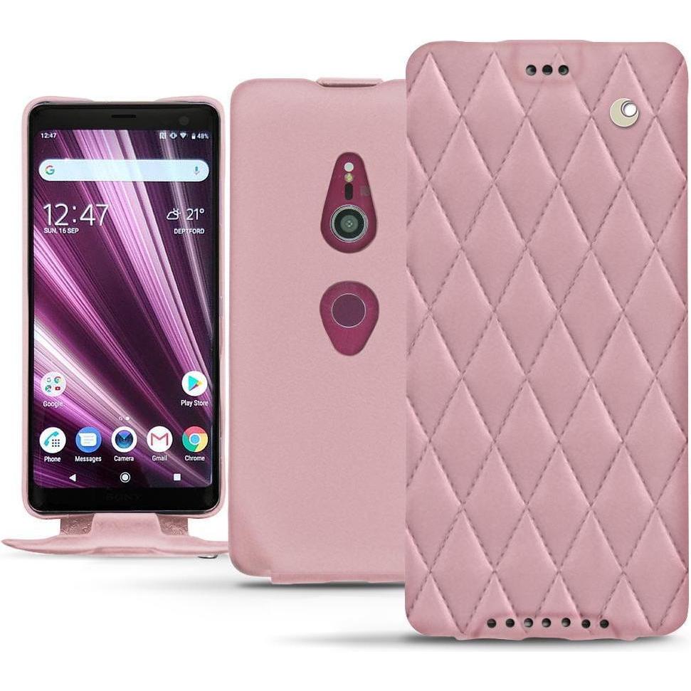 Noreve Lederschutzhülle vertikal (Sony Xperia XZ3), Smartphone Hülle, Rosa