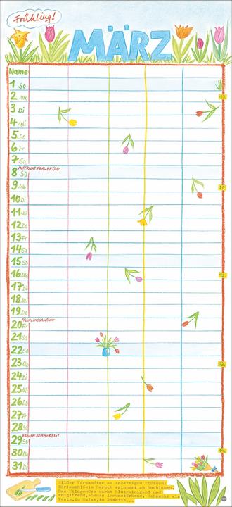 Produktbild Gabi Kohwagner Unser Familienkalender 2026 (22 x 48 cm, Harter Einband, Deutsch)