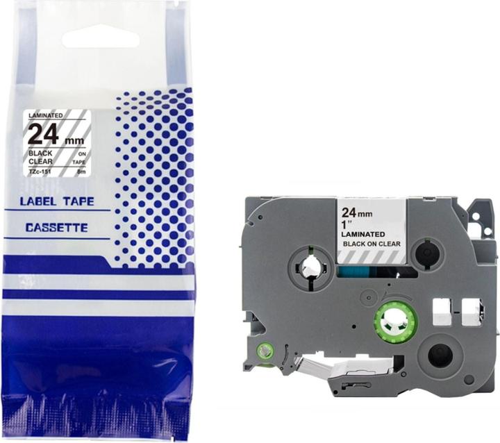 Immagine prodotto Hermex Alternatives Etikettenband zu Brother TZe-151 Beschriftungsband (2.40 cm, Nero, Trasparente)