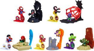 Actual product image Hasbro Stunt Squad Spider-Man vs. Venom playset with 3.5 cm action figures