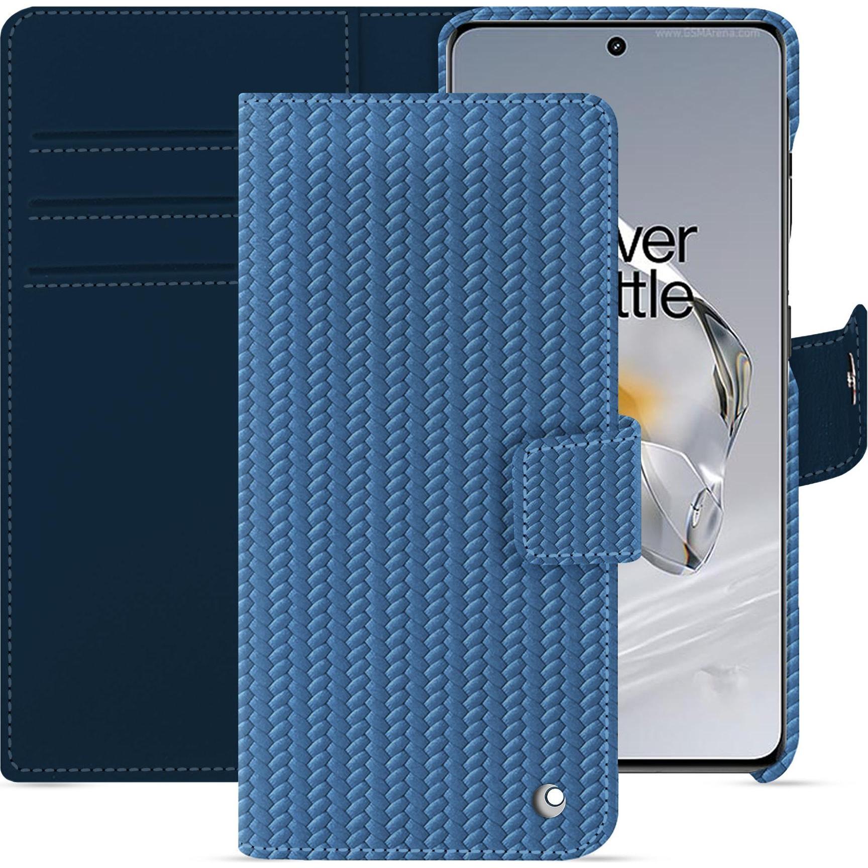 Noreve Lederschutzhülle Oneplus 12 (OnePlus 12), Smartphone Hülle, Blau