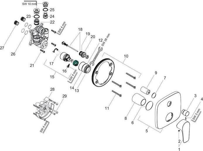 Productafbeelding hansgrohe Talis E ééngreeps inbouw badmengkraan (mat zwart)