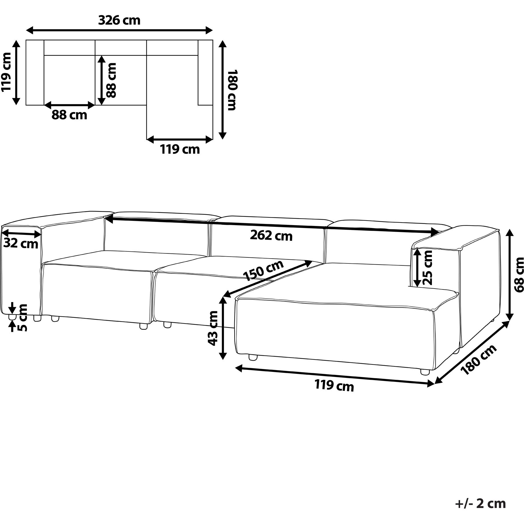 Thumbnail - Beliani, Sofa, Aprica (Ecksofa)
