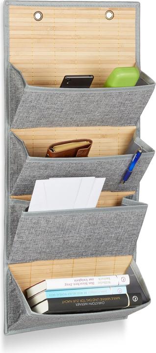 Relaxdays Tasca portaoggetti da parete per ufficio (34 x 12 x 75 cm, 10.94 l)