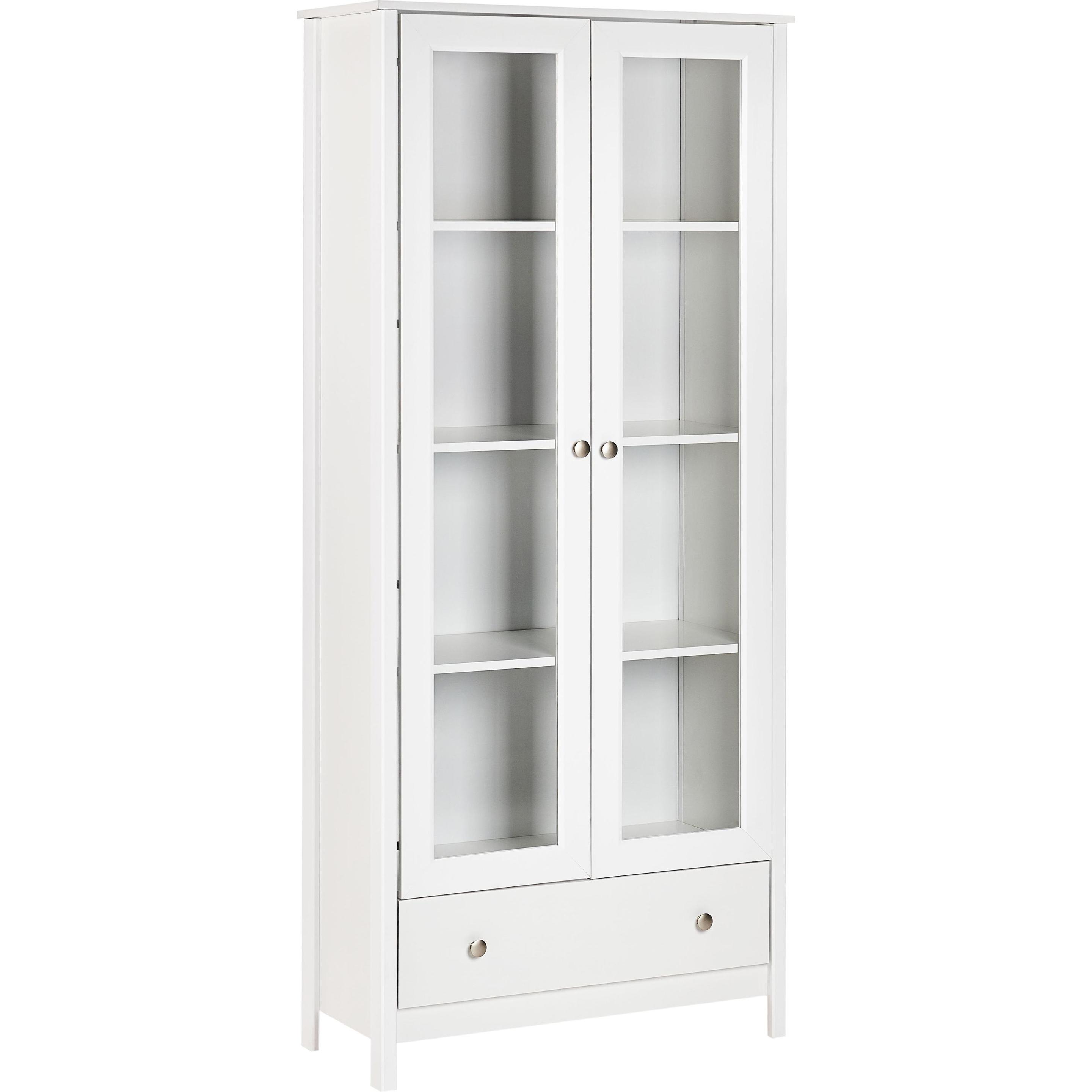 Beliani Weiss Vitrine + Buffetschrank, Nornalup (80 X 35 X 180 Cm)