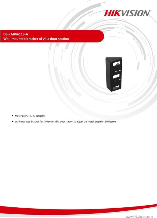 Actual product image Hikvision DS-KABV6113-A Wall bracket KV6 series 30 degrees (Mounting kit)