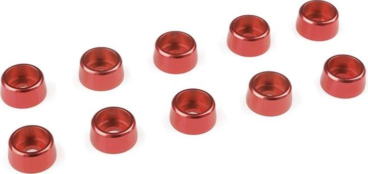 Image du produit Team Corally Rondelle en aluminium pour vis à tête cylindrique M3 AD=8mm rouge 10 pces