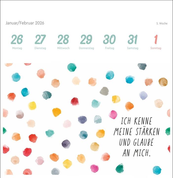 Actual product image Ich bin einzigartig und wertvoll Premium-Postkartenkalender2026 - 53 Affirmationskarten für das