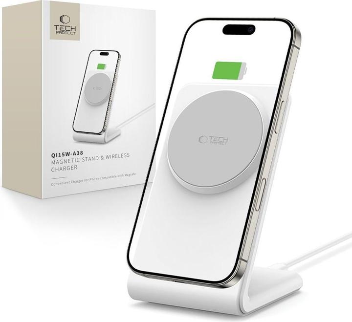Actual product image Tech-Protect QI15W-A38 MagSafe Wireless Charger - White (15 W)
