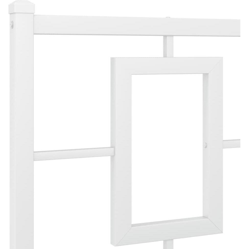 VidaXL, Bett Zubehör, Kopfteil Bettkopfteil Metallkopfteil Metallbeine Metall Weiss 160cm