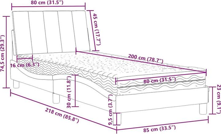 Image du produit vidaXL Bett (80 x 200 cm)