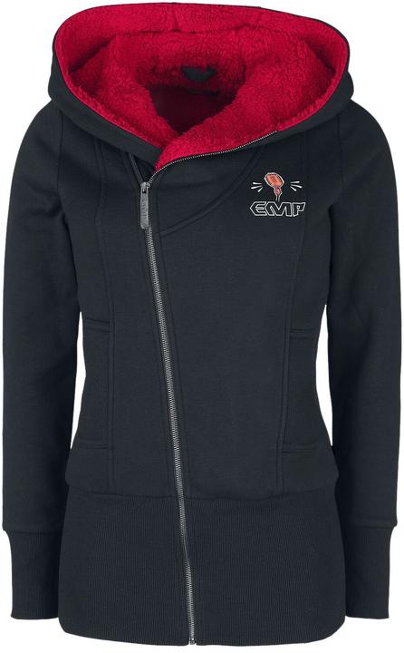 Produktbild EMP Kapuzenjacke mit Rockhand Motiv und Logo (S)
