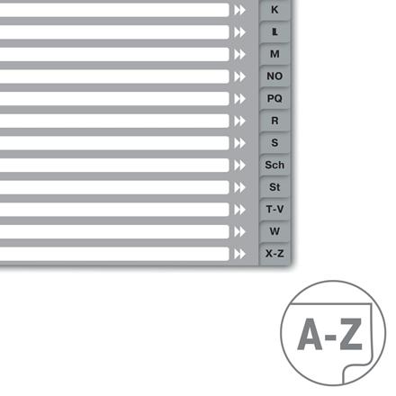 Actual product image von Hallers A4 half-height index, A-Z