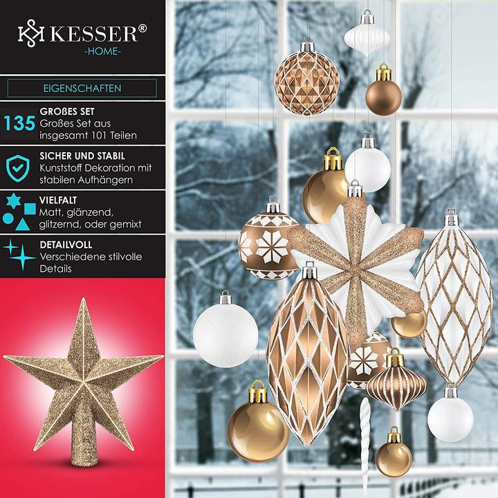 Produktbild Kesser Weihnachtskugeln, Champagne-Weiss