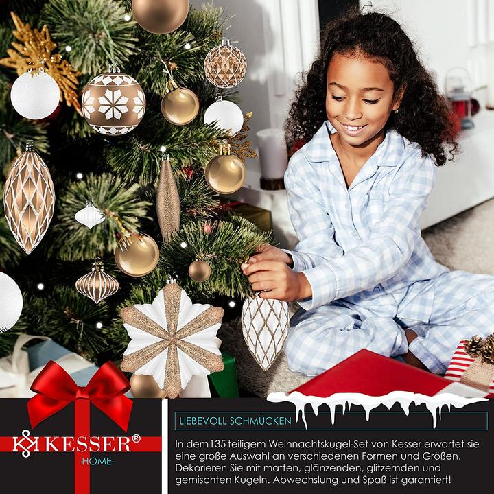 Produktbild Kesser Weihnachtskugeln, Champagne-Weiss