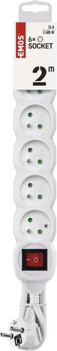 Produktbild Emos Verlängerungskabel P1612C - 6 Steckdosen / 2m / mit Schalter (2 m)
