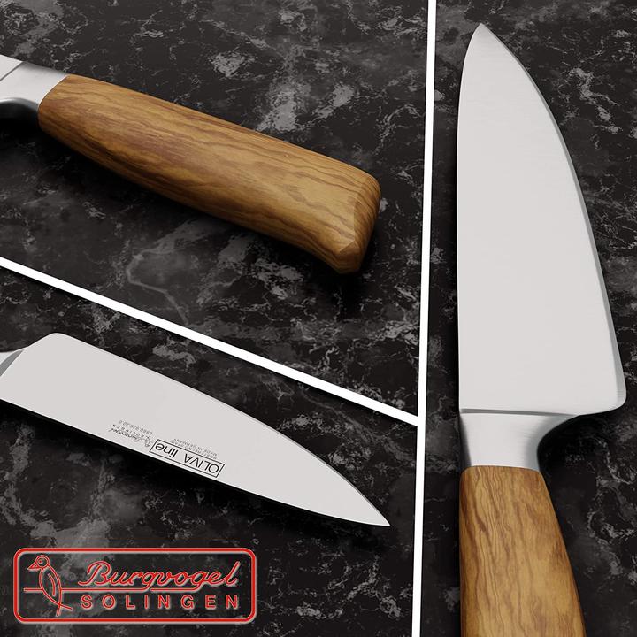 Produktbild Burgvogel Solingen Kochmesser 20cm, Olivenholz (20 cm)
