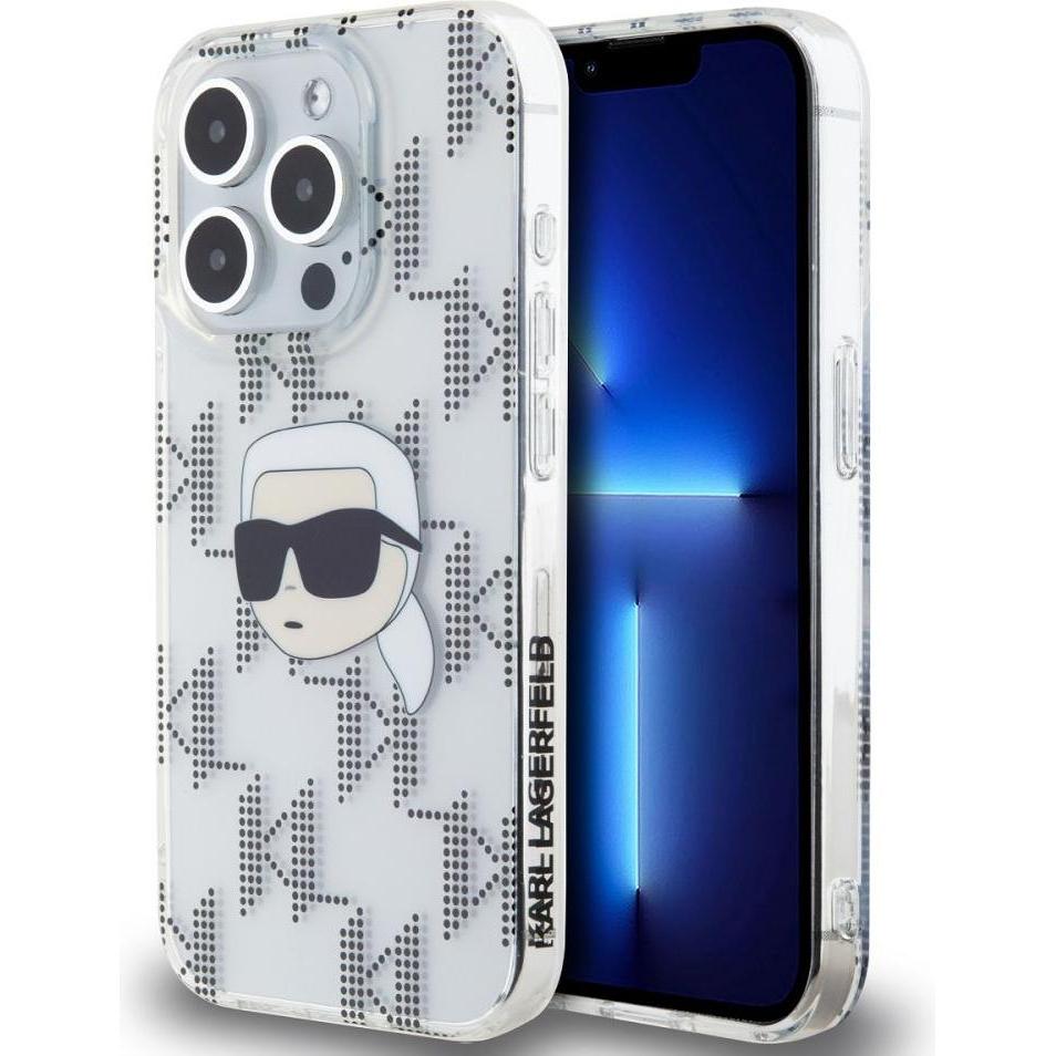 Karl Lagerfeld IML Electroplated Karl Head Case for iPhone 15 Pro Transparent (Apple iPhone 15 Pro), Smartphone Hülle, T...