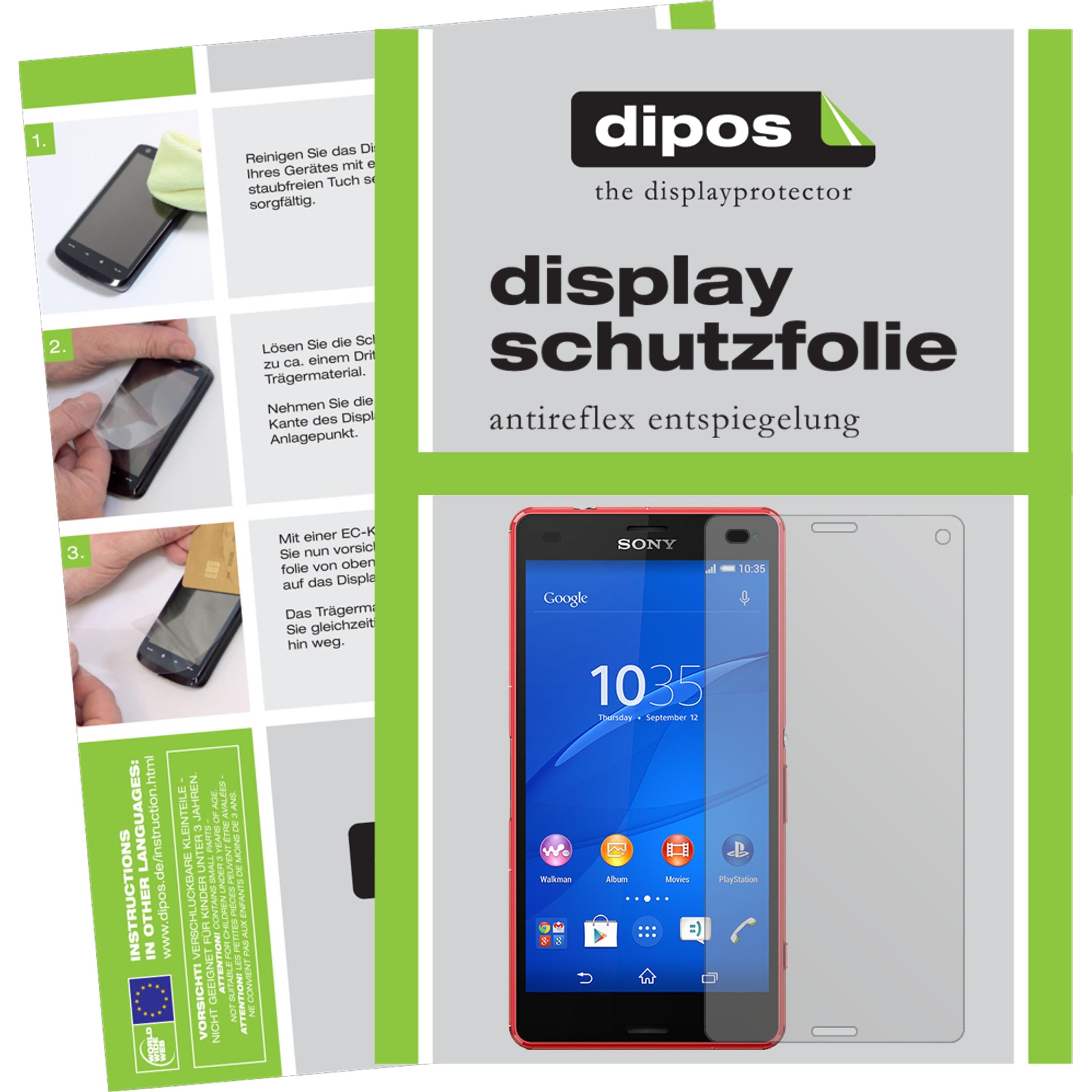Dipos Displayschutzfolie Antireflex (2 Stück, Sony Xperia Z3 Compact), Smartphone Schutzfolie, Transparent