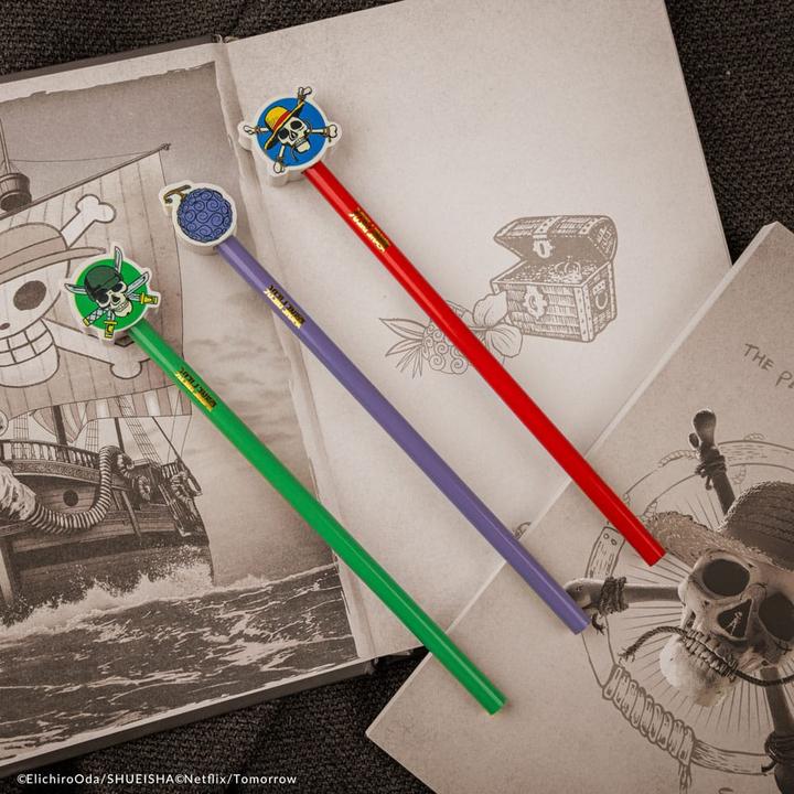 Actual product image Cinereplicas One Piece pencils with eraser topper Zoro
