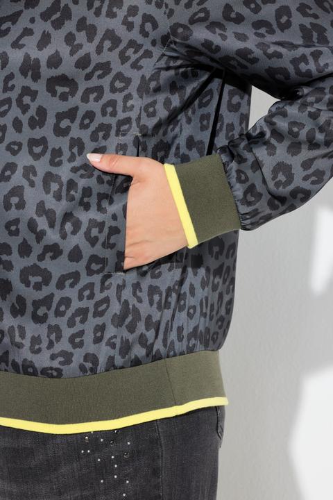 Actual product image Ulla Popken Wendeblouson, uni/Leomuster, Collegekragen, Langarm (42, 44)