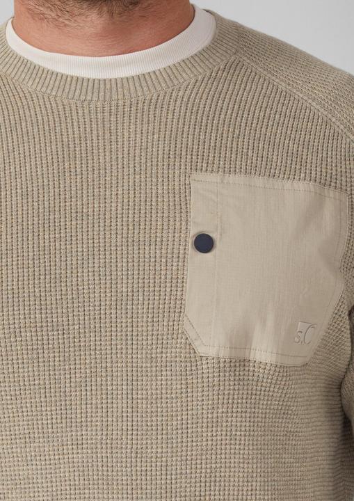 Produktbild s.Oliver Strickpullover Baumwoll-Pullover mit aufgesetzter Brusttasche (XXL)