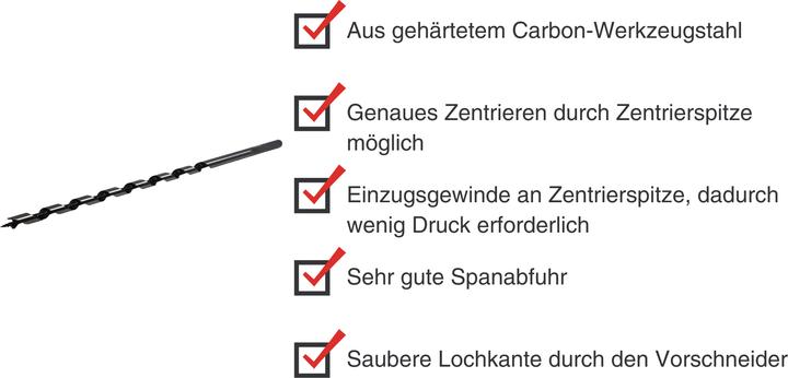 Image du produit Paulimot Schlangenbohrer Ø 10 mm, Länge 230 mm, Form Lewis (10 millimètres)