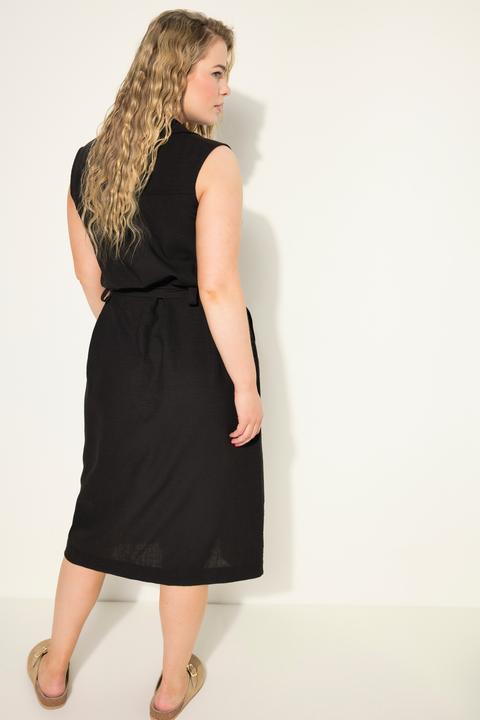 Image du produit Studio Untold Utility-Midikleid, ärmellos, Leinenmix, Bindegürtel, Revers, Knopfleiste (50, 52)