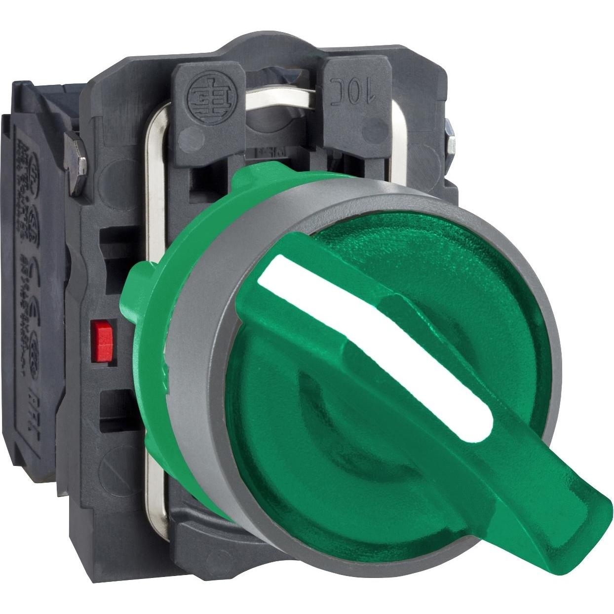 Schneider Electric Leuchtwahlschalter, Kunststoff, kompl, XB5AKCUST01, Taster + Schalter, Grün