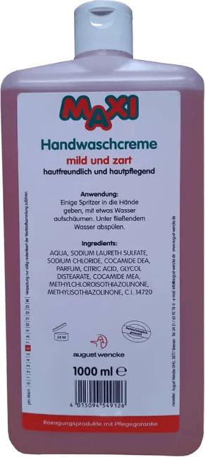MAXI Hand wash cream 1000 ml (Liquid soap, refill, 1000 ml)