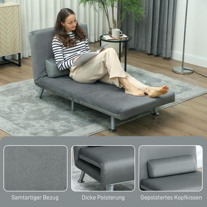 Actual product image Homcom Schlafsessel Polyester, Stahl Grau