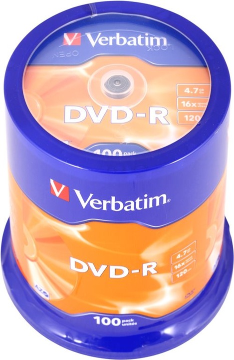 Image du produit Verbatim DVD-R, 16x, 4,7 Go, 100 broches (100 x)