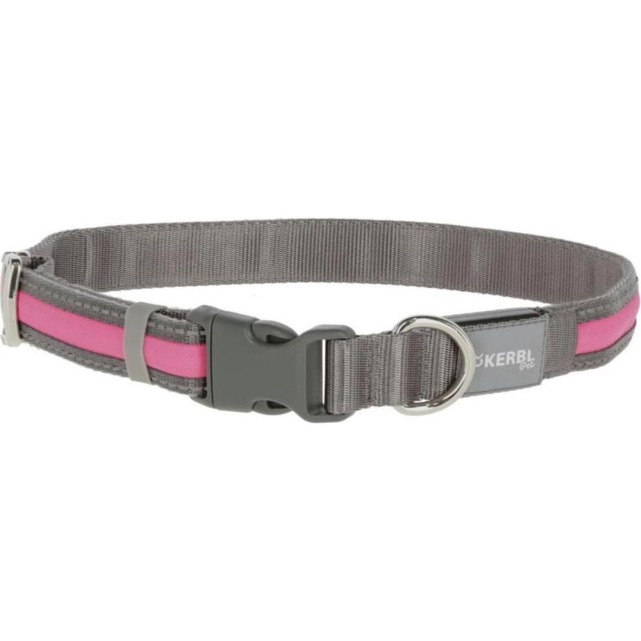 Kerbl Rosa/Grigio Collare Light & Reflex (Cane), Collare + Guinzaglio