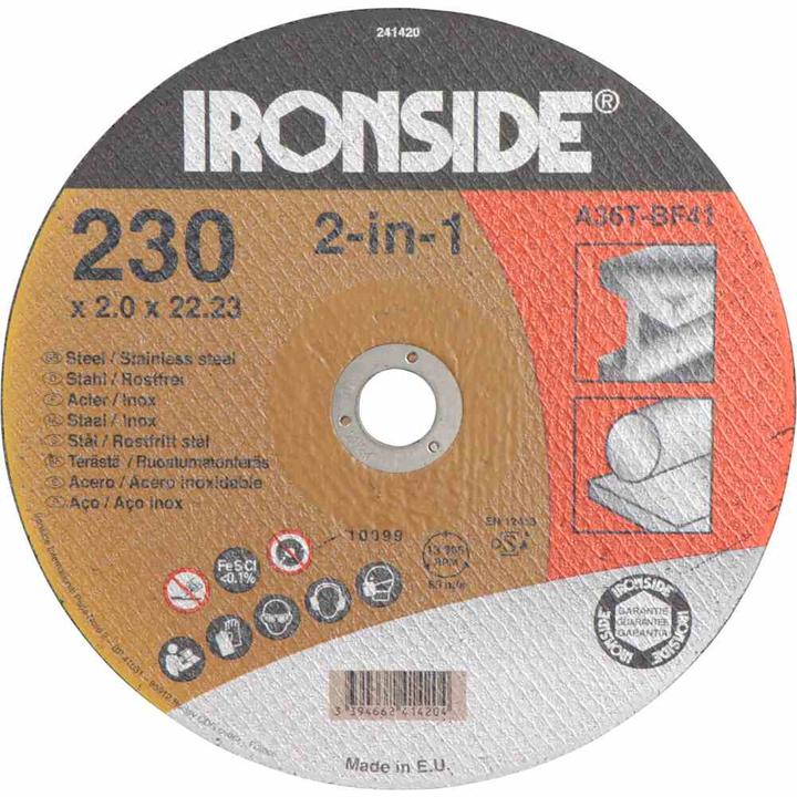 Produktbild Ironside Trennscheibe 230 x 2,0 x 22 mm für Stahl/Edelstahl, 1 Stück, 241420