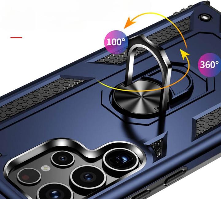 Actual product image Cover-Discount Armor Case with kickstand blue (Samsung Galaxy S24 Ultra)