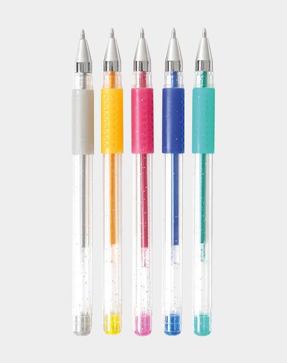 Produktbild I Am Creative Gelschreiber Set Glitter, 5 Stk. (Pink, Gelb, Blau, Grün, Grau, 5 x)