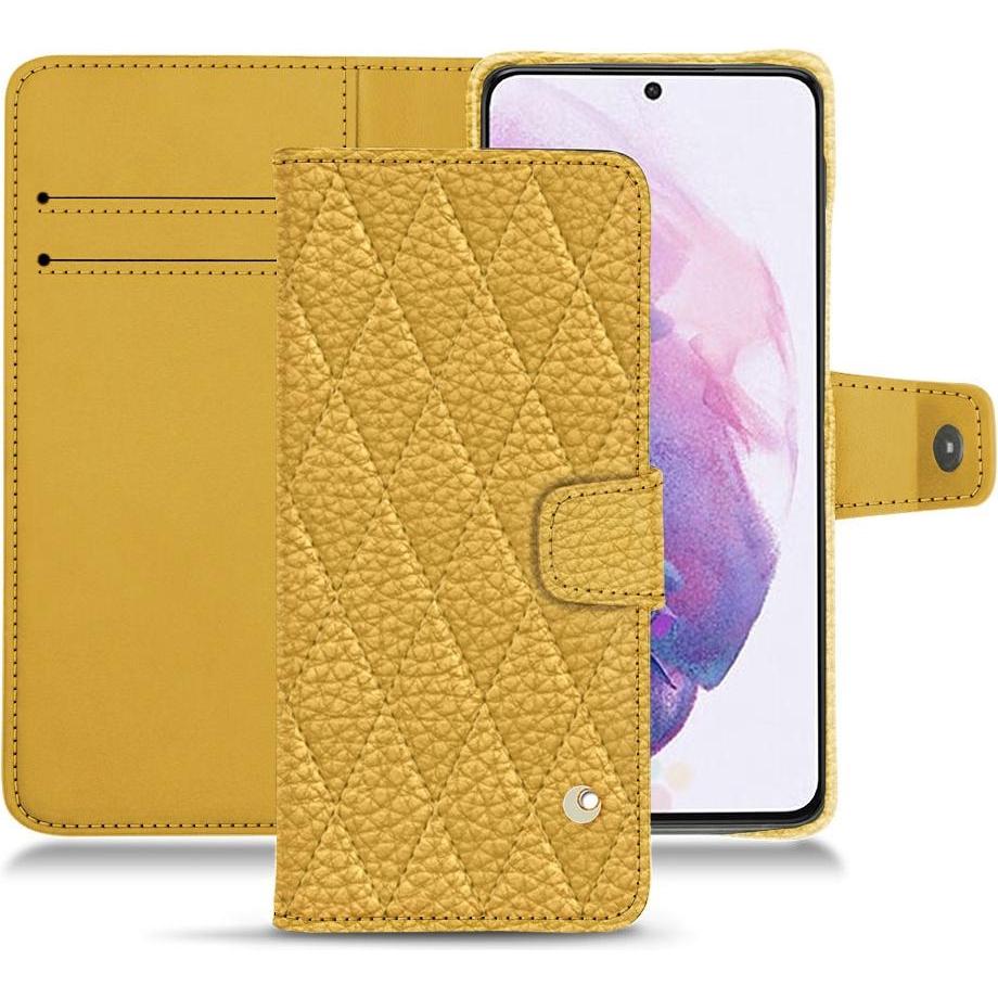 Noreve Lederschutzhülle Wallet (Samsung Galaxy S21), Smartphone Hülle, Orange
