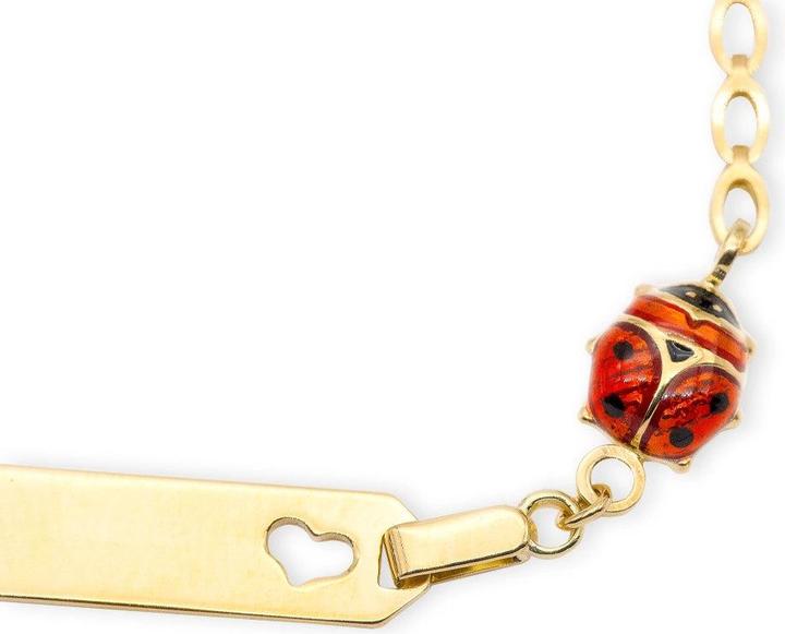 Produktbild JGZ ID-Bracelet Marienkäfer mit Gravur (14 cm, 9 Karat Gold 375)