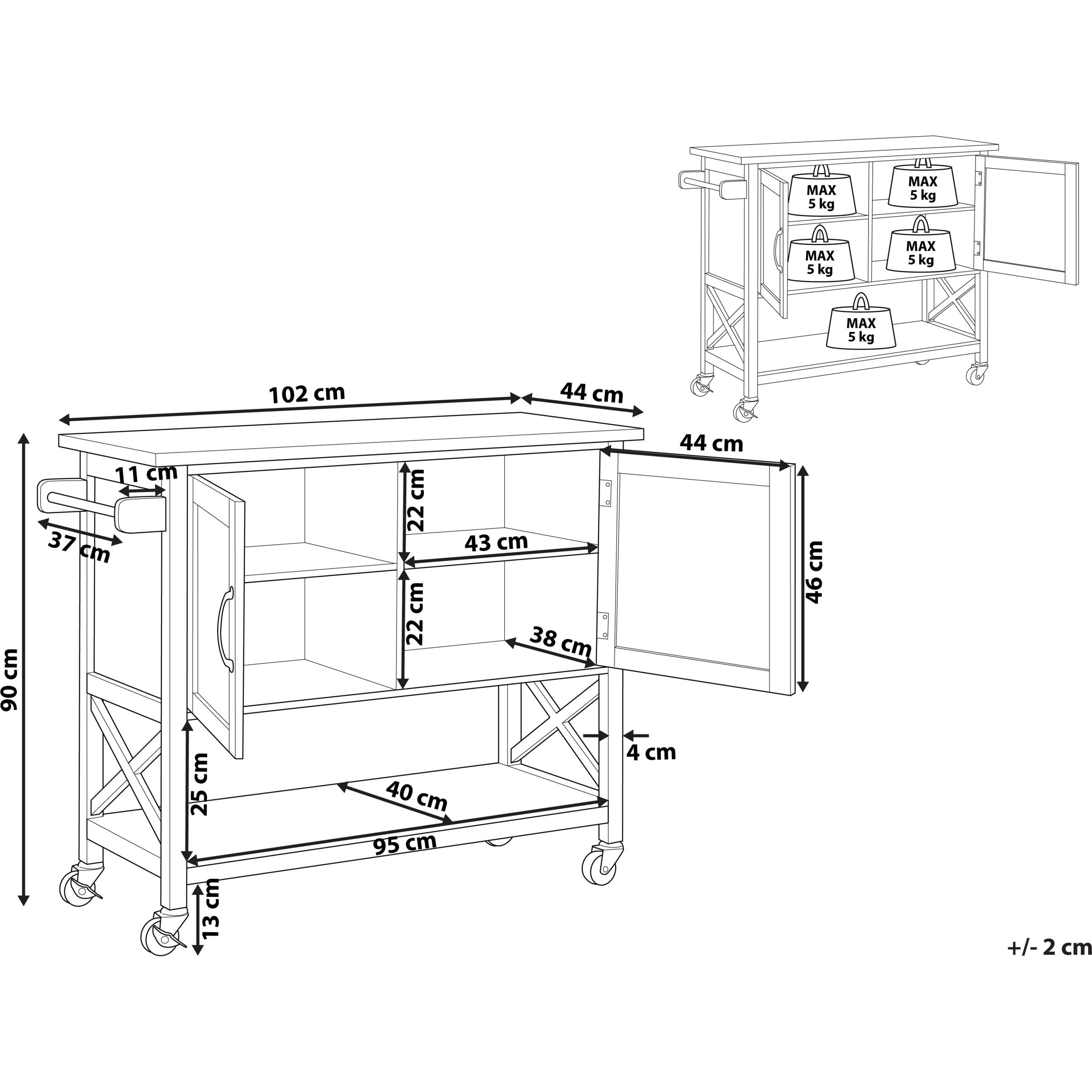Thumbnail - Beliani, Servierwagen, Mele