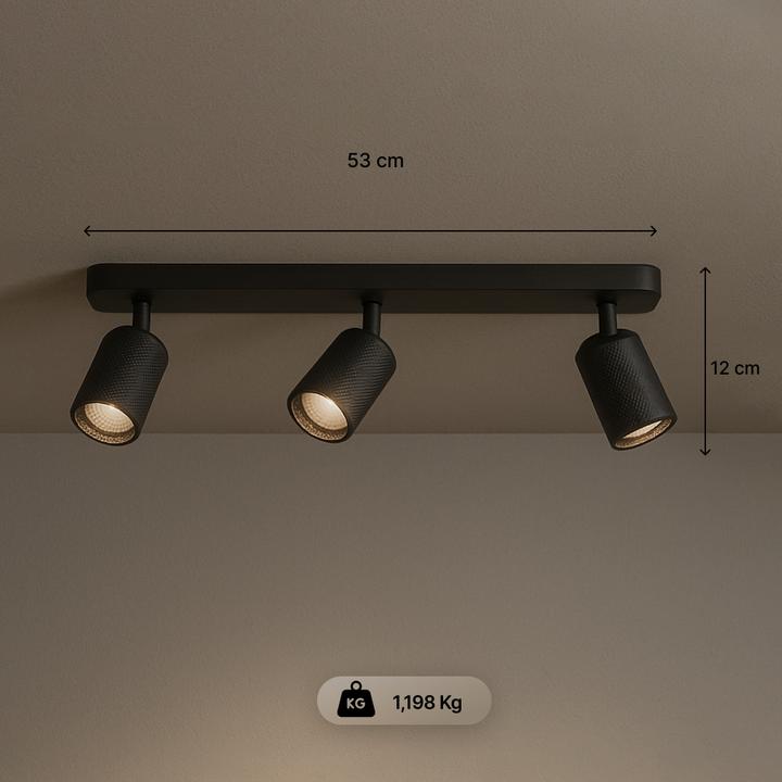 Produktbild Brilliant Plafondspot Marty GU10 3x5W 3000K - Zwart (345 lm, GU10)