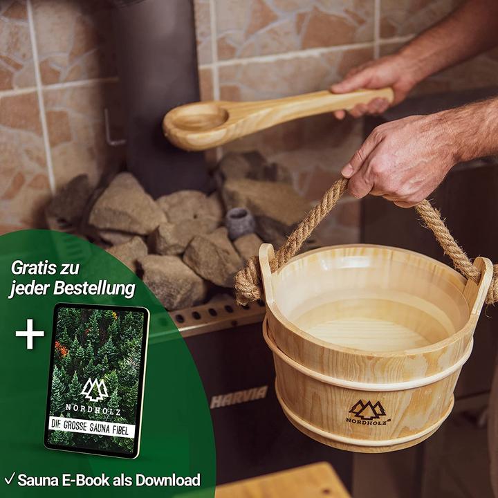 Image du produit Nordholz Seau pour sauna avec louche, épicéa nordique