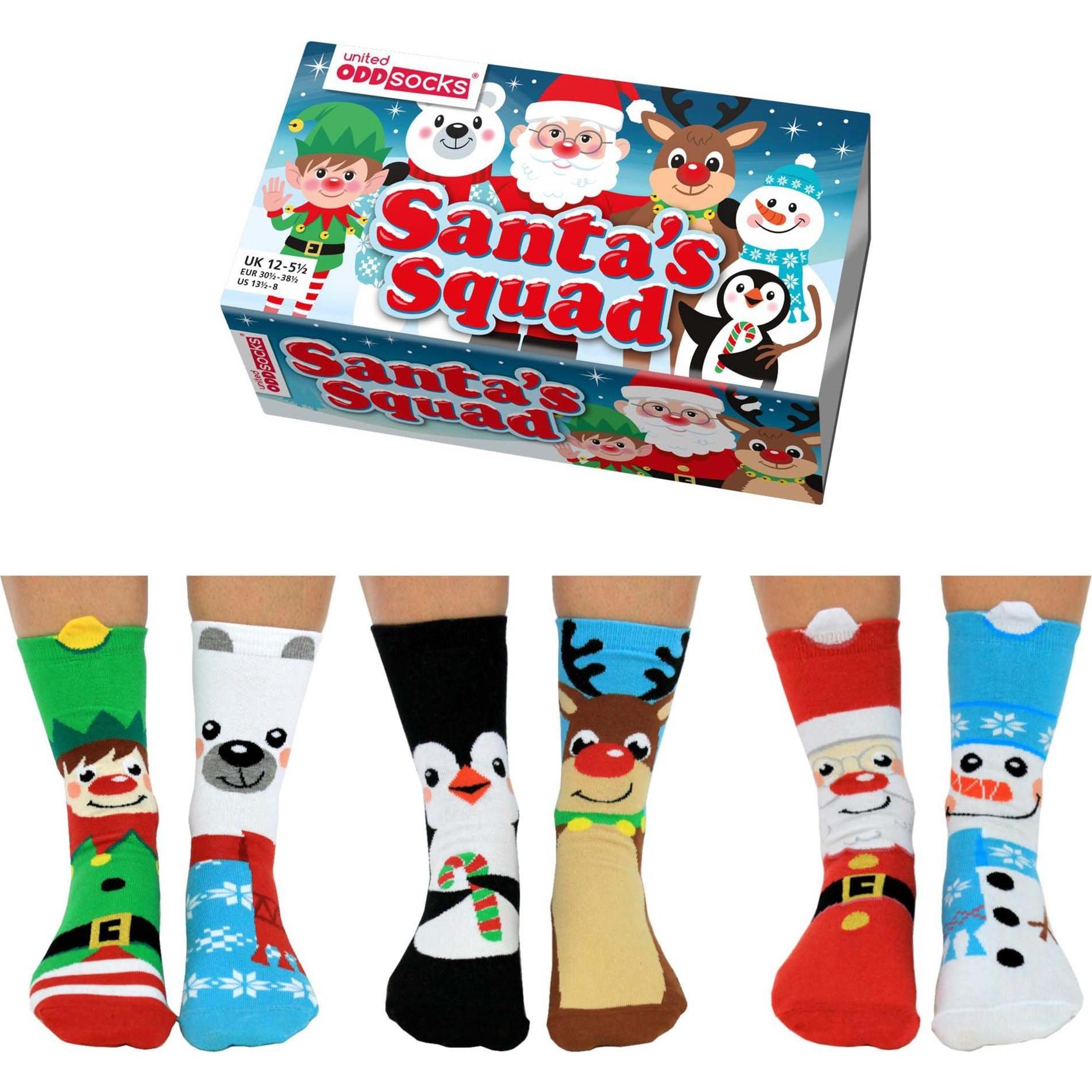 Thumbnail - United Oddsocks, Mädchen, Socken, Santa Squad, Mehrfarbig, (3er Pack, 30 - 38)