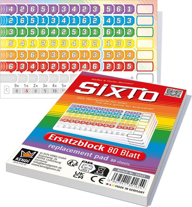 Kendi Games Sixto replacement block (mult) (English, French, German, Italian, 1 - 6 Players)