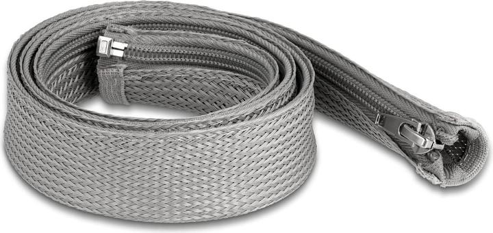 Image du produit Delock Gaine tressée avec fermeture éclair résistante à la chaleur 1 m x 30 mm gris (Gaines pour câbles, 100 cm)