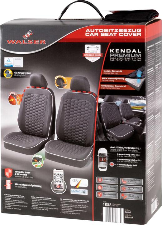 Produktbild Walser Autositzbezug ZIPP-IT Premium Kendal, PKW-Schonbezüge für 2 Vordersitze mit Reiverschluss-System sc
