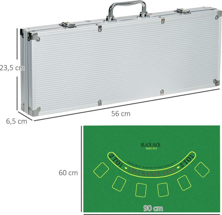 Image du produit SportNow Mallette de poker de 500 jetons (Allemand, Anglais)