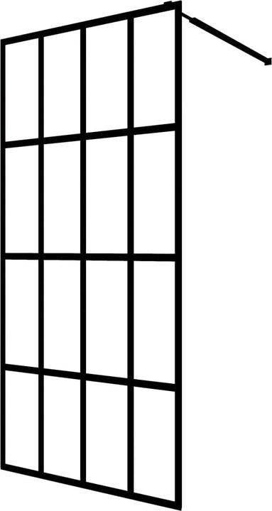 Immagine prodotto VidaXL Duschwand mit Ablage für Walk-In-Dusche Schwarz 100x195 cm ESG (100 cm, 100 cm, 195 cm)