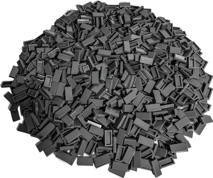 Actual product image LEGO 1x2 Tiles Dark grey - 50 pieces - Dark bluish grey tile 3069b (3069, LEGO Accessories)